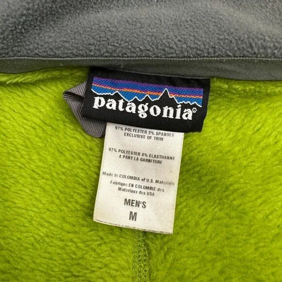 Patagonia Mens R2 Fleece Jacket Medium Grinch Green Polartec Thermal Pro
